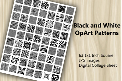 Digital Collage Sheet - OpArt Patterns