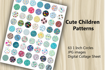 Digital Collage Sheet - Children Patterns