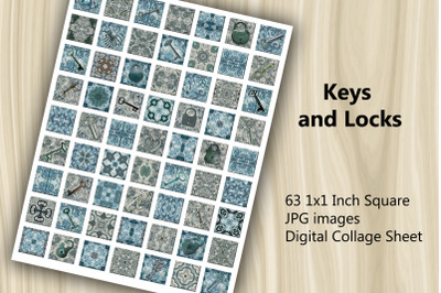 Digital Collage Sheet - Keys and Locks