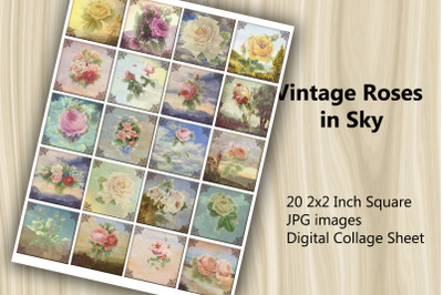 Digital Collage Sheet - Vintage Roses