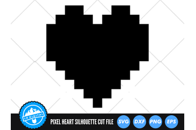 Pixel Heart Silhouette SVG | Life Hearts Cut File | Retro Gaming SVG