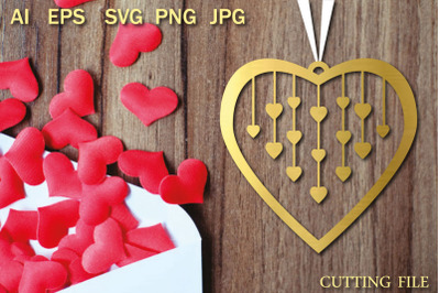 SVG heart earrings set&2C; Valentine earrings svg pattern