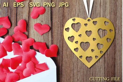 SVG heart earrings set, Valentine earrings svg pattern