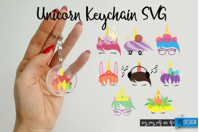 Unicorn SVG. Unicorn Birthday. Keychain SVG. Keyring SVG.