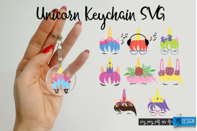 Unicorn Keychain SVG 2. Unicorn Birthday. Keychain SVG. Keyring SVG.