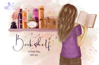 Bookshelf &28;Digital ClipArt&29;