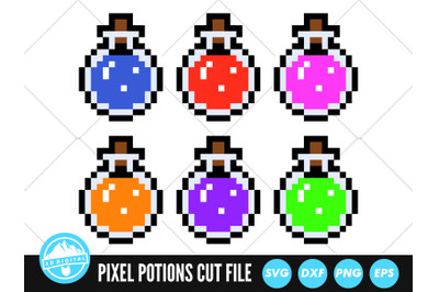 Pixel Potions SVG | Pixel Potions Cut File | Retro Gaming SVG