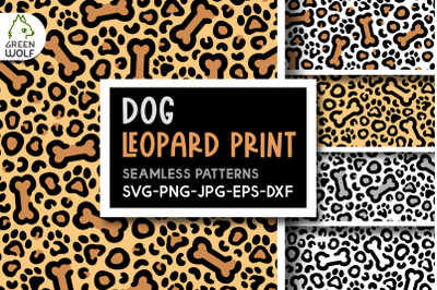 Dog leopard print svg file Dog pattern svg Bone pattern Dog svg