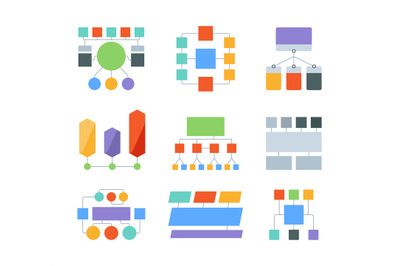 Flowchart elements. Infographic templates business processes diagrams