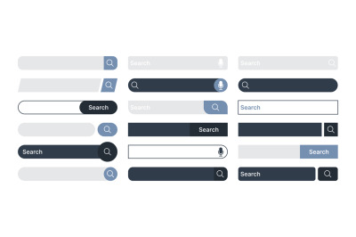 Search bar. Internet browser items ui design templates domain find box