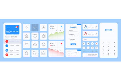 Modern web ui. User interface items for websites design modern templat