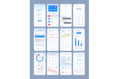 Web pages design. App online templates with user ui kit various modern