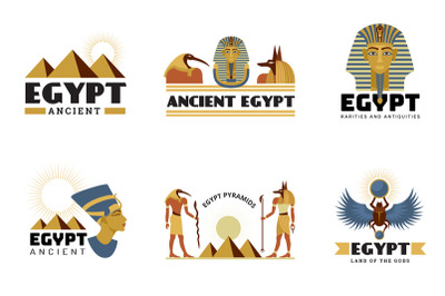 Egypt stickers. Ancient monuments sphinx statue pyramid desert travel