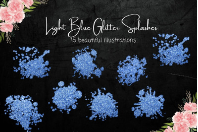 Light Blue Glitter Splashes Collection