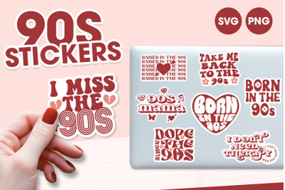 90s SVG Sticker Bundle | Printable laptop stickers