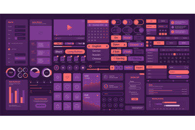 Web elements. Ui layout symbols interface icons dividers buttons frame