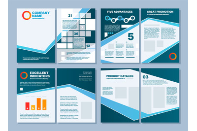 Business brochure. Printing pages layout template frames text titles a