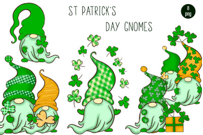 St. Patrick&amp;&23;039;s Day gnome clipart Sublimation designs