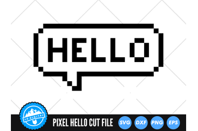 Pixel Hello Speech Bubble SVG | Speech Bubble Words Cut File