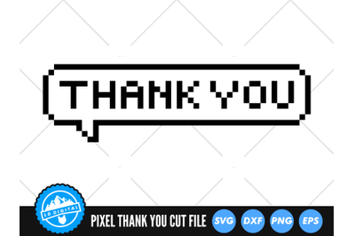 Pixel Thank You Speech Bubble SVG | Speech Bubble Words Cut File