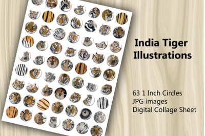 Digital Collage Sheet - India Tiger