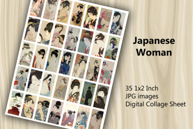 Digital Collage Sheet - Japanese Woman