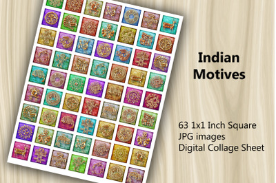 Digital Collage Sheet - Indian Motives