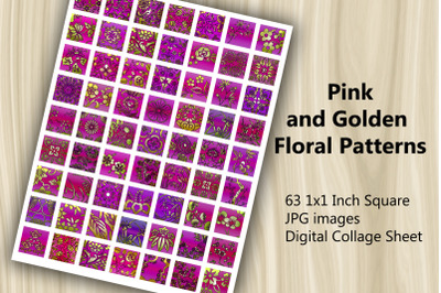 Digital Collage Sheet - Gold Floral Patterns