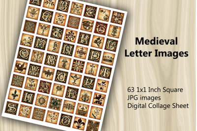 Digital Collage Sheet - Medieval Letters