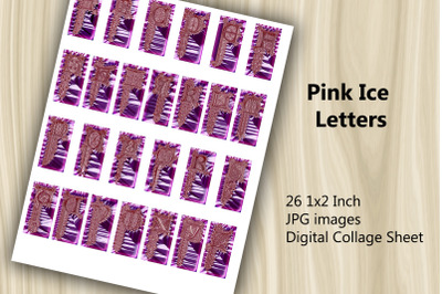 Digital Collage Sheet - Pink Ice Letters