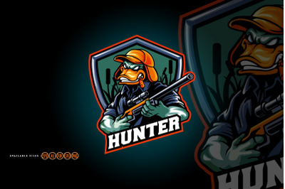 Duck hunter logo mascot illustrations