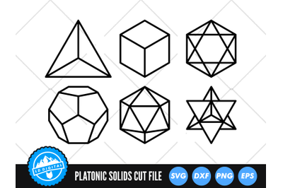 Platonic Solids SVG | Sacred Geometry Cut File | Geometric SVG