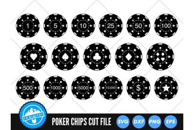 Poker Chips SVG | Casino Chips Cut File | Gambling SVG