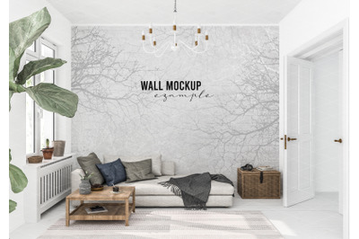 Wall mockup&2C; Wall paper mockup