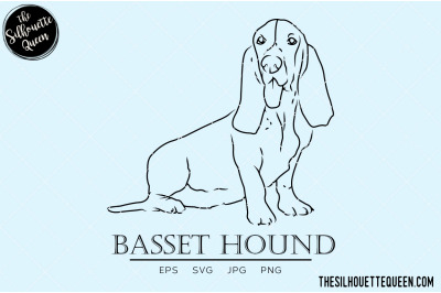 Basset Hound Hand sketched, hand drawn vector clipart