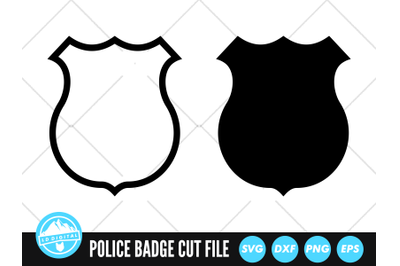 Police Badge Outline Silhouette SVG | Police Shield Cut File | Police