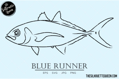 Blue Runner Hand sketched, hand drawn vector clipart