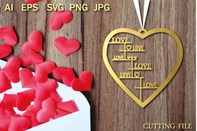 SVG heart earrings set, Valentine earrings svg pattern