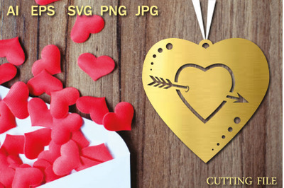 SVG heart earrings set, Valentine earrings svg pattern