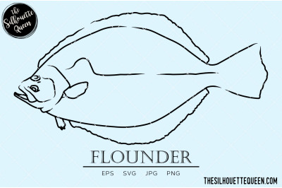 Flounder Hand sketched, hand drawn vector clipart