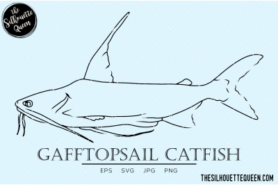 Gafftopsail Catfish Hand sketched&2C; hand drawn vector clipart