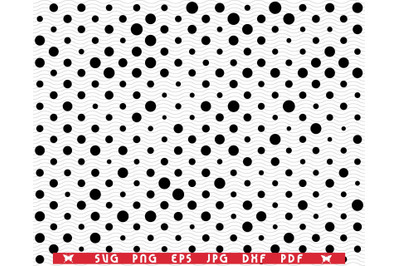 SVG Black Circles, Seamless pattern digital clipart