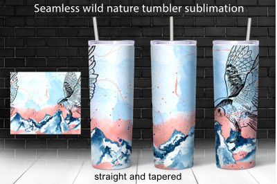 Seamless nature 20 oz skinny tumbler sublimation design png