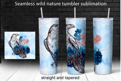 Seamless nature 20 oz skinny tumbler sublimation design png