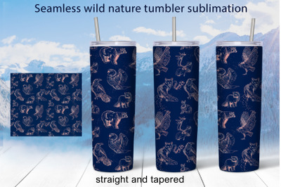 Seamless nature 20 oz skinny tumbler sublimation design png