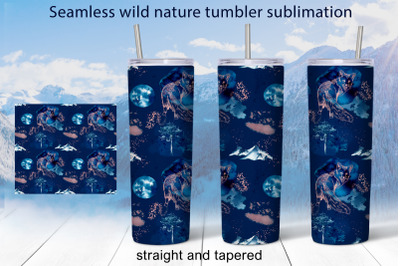 Seamless nature 20 oz skinny tumbler sublimation design png