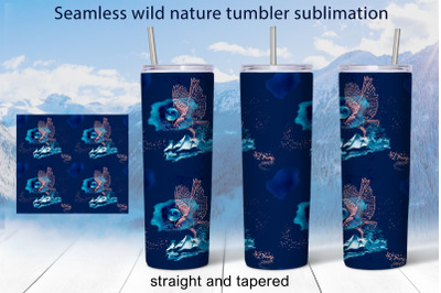 Seamless nature 20 oz skinny tumbler sublimation design png