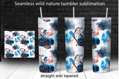 Seamless nature 20 oz skinny tumbler sublimation design png