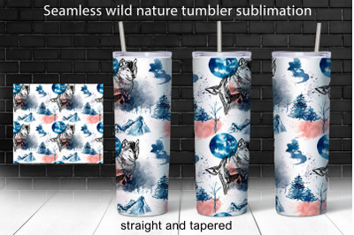 Seamless nature 20 oz skinny tumbler sublimation design png