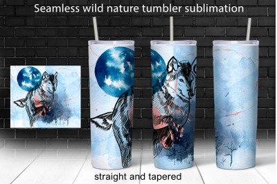 Seamless nature 20 oz skinny tumbler sublimation design png